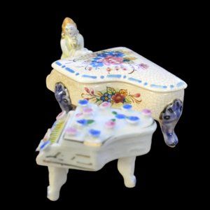 Vintage 3 Piece Piano Set 2 Pianos Piano Player Floral Design Japan